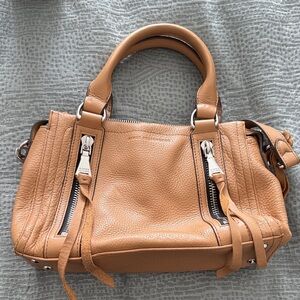 Aimee Kestenberg Tan Satchel with Silver Zippers